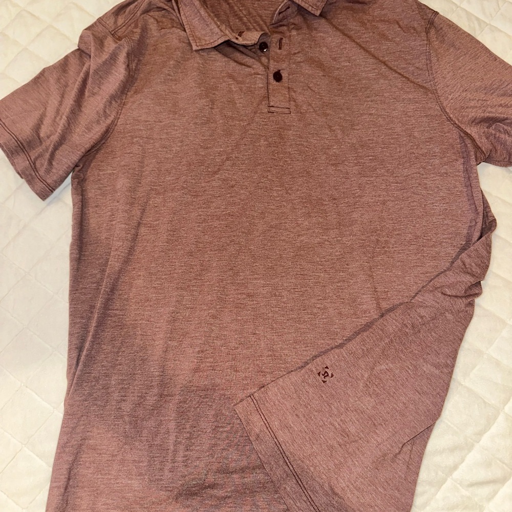 Lululemon men’s Heather burgundy Polo Shirt